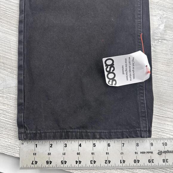 Asos Denim Overalls Maternity Size 12 Black (40x30) Wide Leg Baggy Comfy NWT - Picture 5 of 8